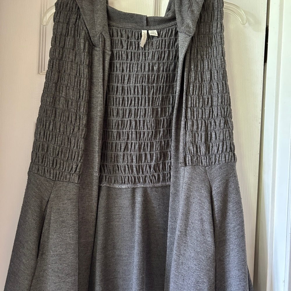 Aritzia Charcoal Smocked Knit Dress